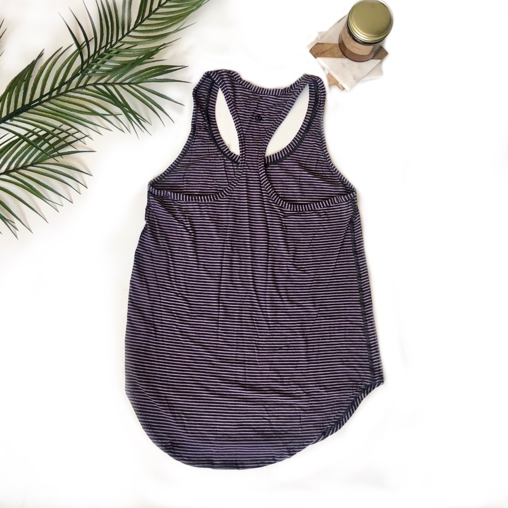 Lululemon Lavender/Gray Striped Racerback